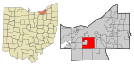 Cuyahoga County Ohio incorporated and unincorporated areas Parma highlighted